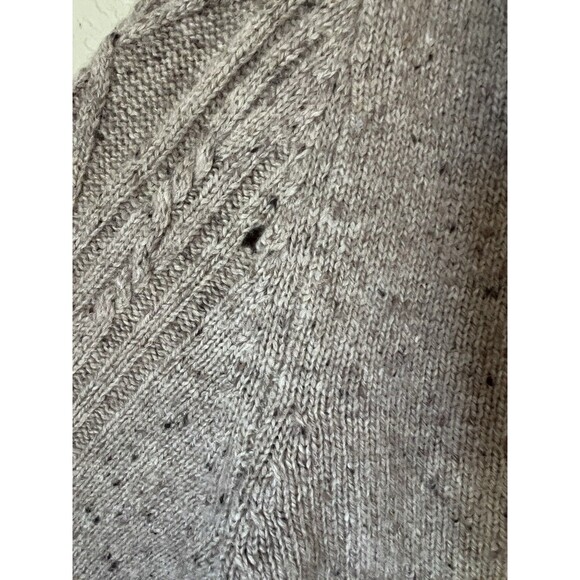 H&M Knitted Chunky Grandpa Cable Knit Sweater Cardigan Beige Size M Wool Blend - Picture 7 of 8